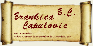 Brankica Capulović vizit kartica